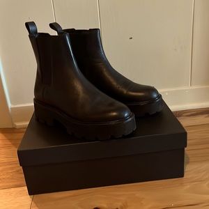 JCrew Lug-sole Chelsea boots in leather